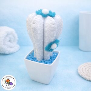 Cactus azul y blanco