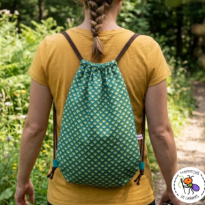 Mochila de cuerdas geométrico verde agua