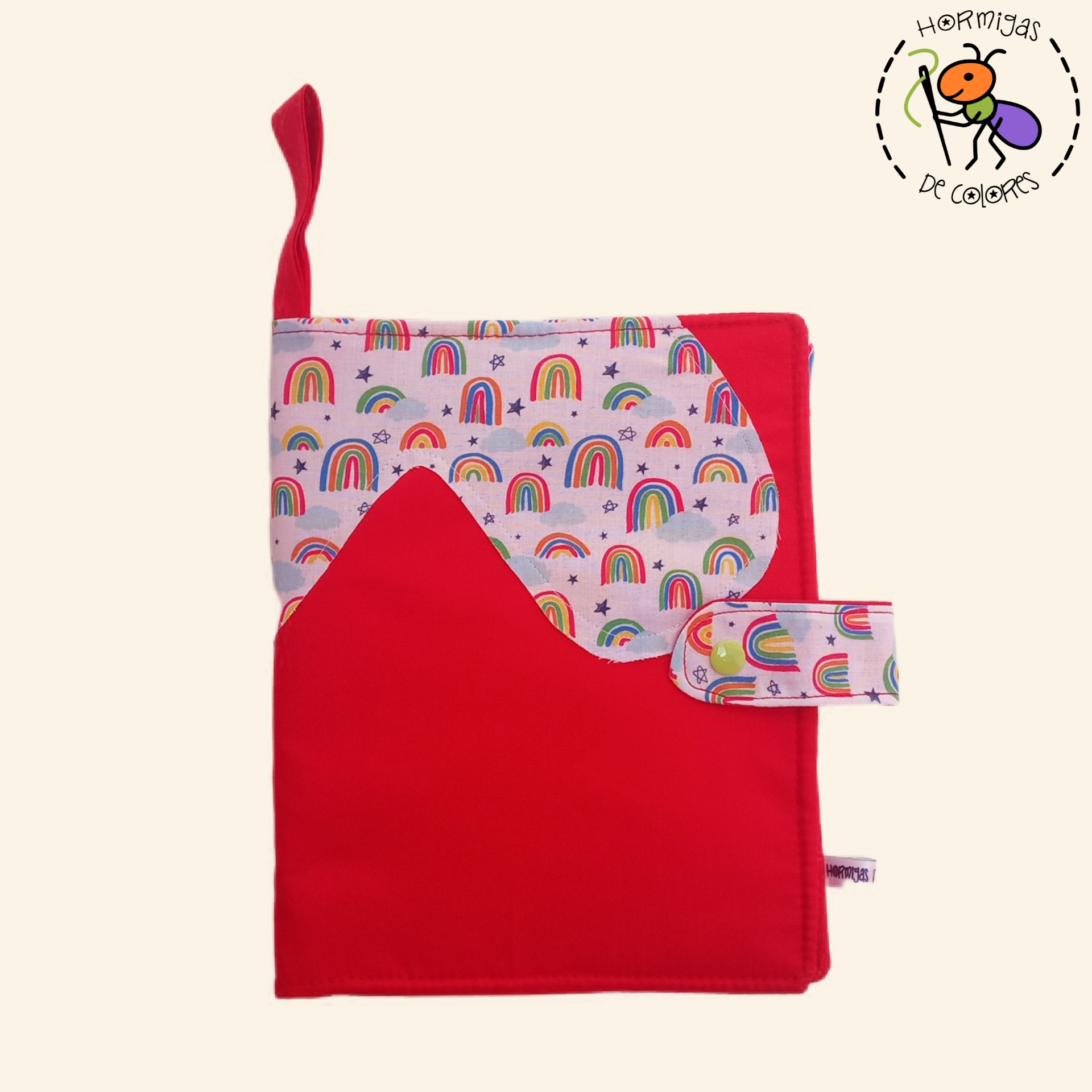 Neceser para pañales y toallitas arco iris roja - Imagen 2