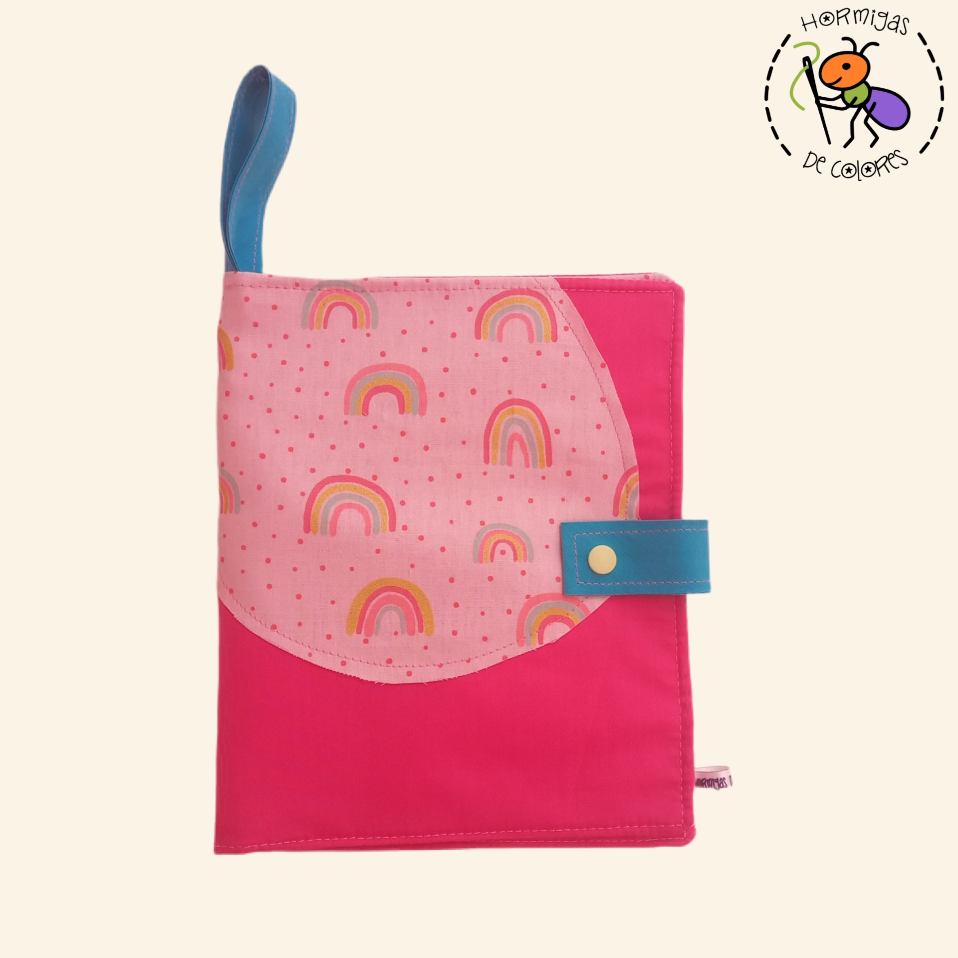 Neceser para pañales y toallitas arco iris fucsia - Imagen 2