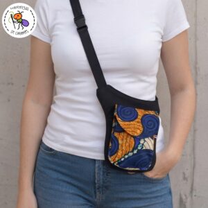 Riñonera africana azul y negra