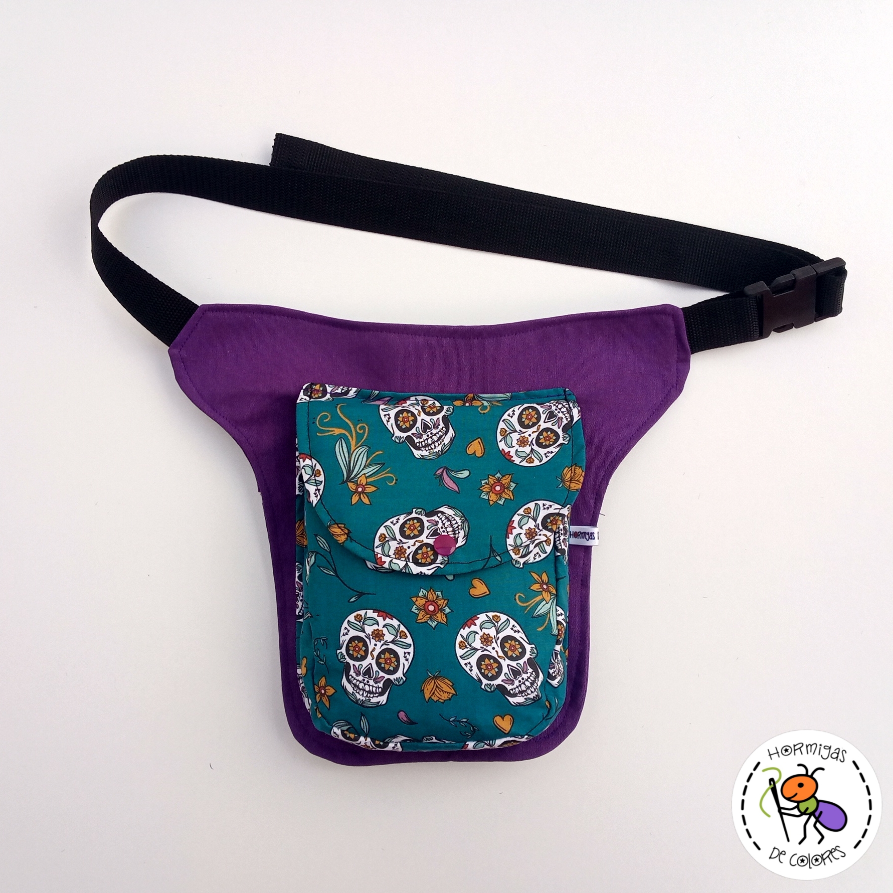 Riñonera calaveras morada - Imagen 5